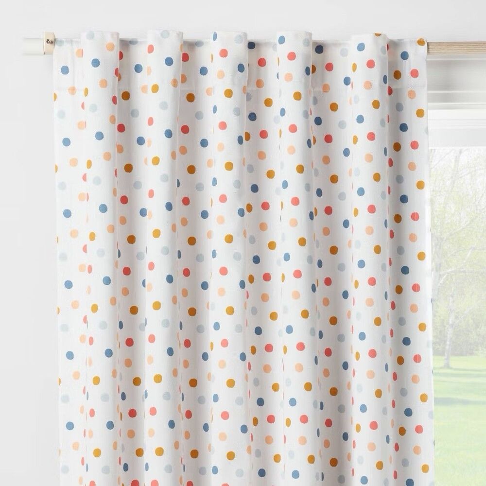 Pillowfort Kids Dot Blackout Curtain Panel White 42" x 84"